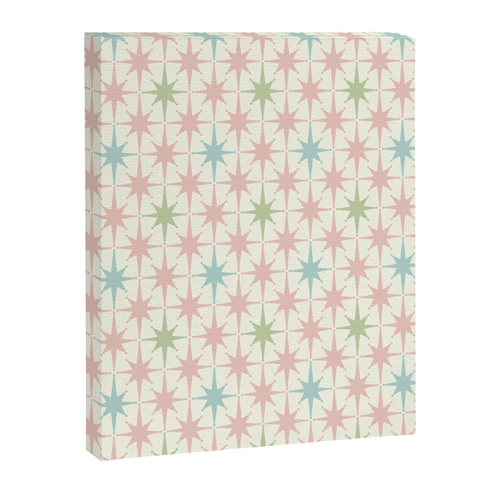 Mid Century Modern Atomic Stars Soft Pastel Retro Starburst Pattern Canvas Print Gallery Image 1