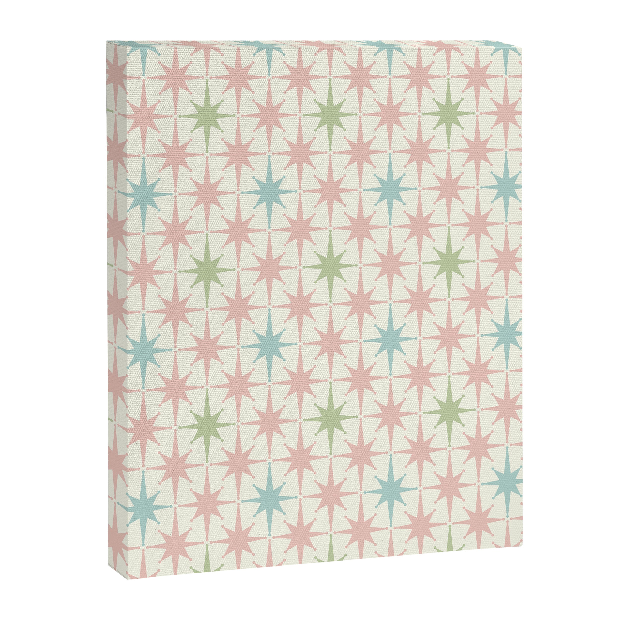 Mid Century Modern Atomic Stars Soft Pastel Retro Starburst Pattern Canvas Print Gallery Image 6