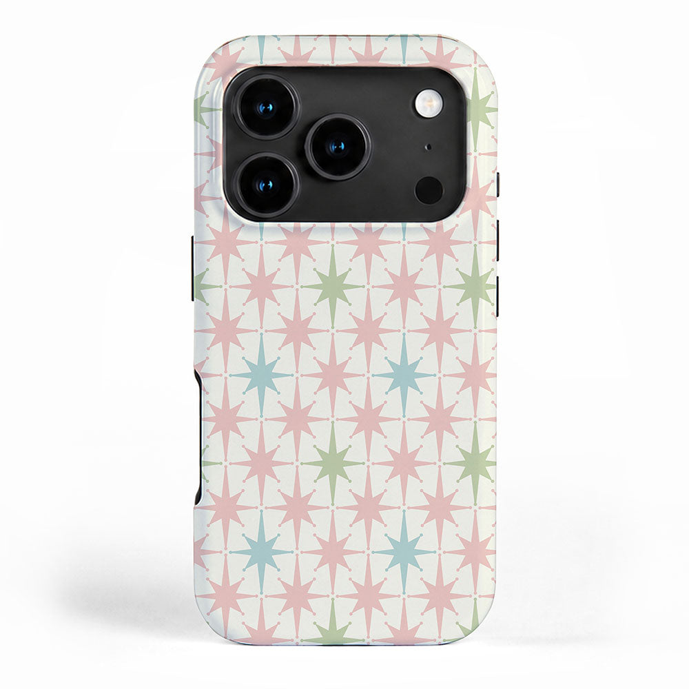 Mid Century Modern Atomic Stars Soft Pastel Retro Starburst Pattern iPhone Case Gallery Image 1