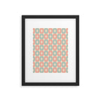 Mid Century Modern Atomic Stars Soft Pastel Teal Blush Retro Checkered Starburst Pattern Framed Art Print Gallery Image 5