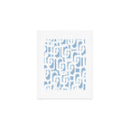 Mid Century Modern Baby Blue and White Abstract Loops Pattern Art Print Gallery Image 1