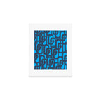 Mid Century Modern Blue Loop Abstract Pattern Art Print Gallery Image 1