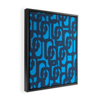 Mid Century Modern Blue Loop Abstract Pattern Framed Canvas Print Gallery Image 2
