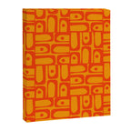 Mid Century Modern Bold Abstract Piquet Pattern in Orange Yellow Canvas Print Gallery Image 8