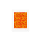 Mid Century Modern Bold Abstract Piquet Pattern in Orange Yellow Art Print Gallery Image 1