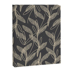 Mid Century Modern Botanical Pattern in Beige and Charcoal Gray Canvas Print Gallery Image 8