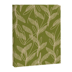 Mid Century Modern Botanical Pattern in Mid Mod Beige and Olive Green Canvas Print Gallery Image 8