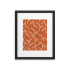 Mid Century Modern Botanical Pattern in Mid Mod Beige and Orange Framed Art Print Gallery Image 6