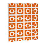 Mid Century Modern Breeze Blocks Orange and White Geometric Pattern Canvas Print Gallery Image 8