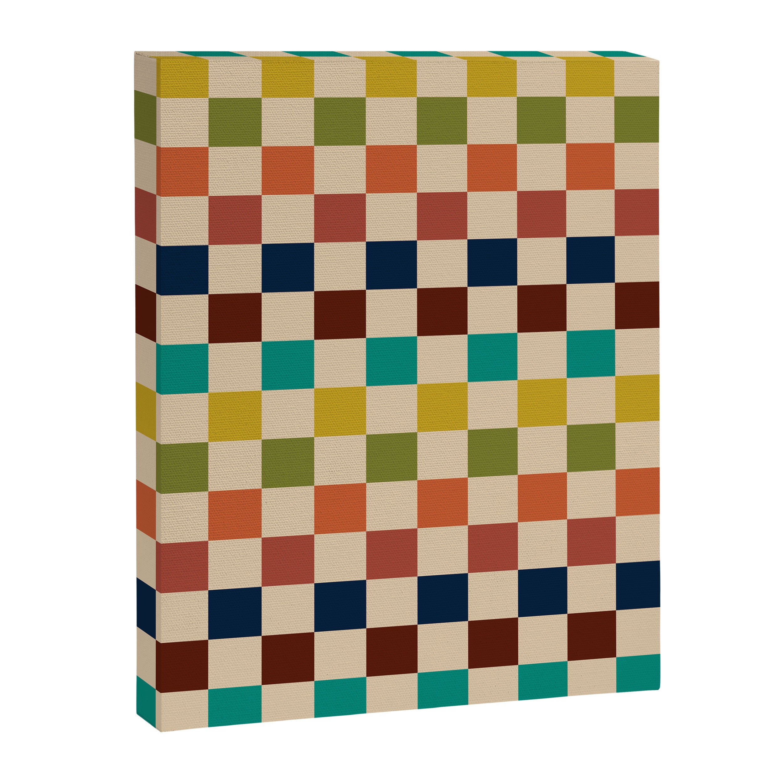 Mid Century Modern Checkerboard Stripes Check Pattern Canvas Print Gallery Image 8