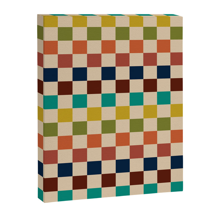 Mid Century Modern Checkerboard Stripes Check Pattern Canvas Print Gallery Image 1