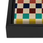 Mid Century Modern Checkerboard Stripes Check Pattern Framed Canvas Print Gallery Image 3