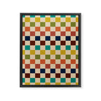 Mid Century Modern Checkerboard Stripes Check Pattern Framed Canvas Print Gallery Image 8
