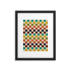 Mid Century Modern Checkerboard Stripes Check Pattern Framed Art Print Gallery Image 6