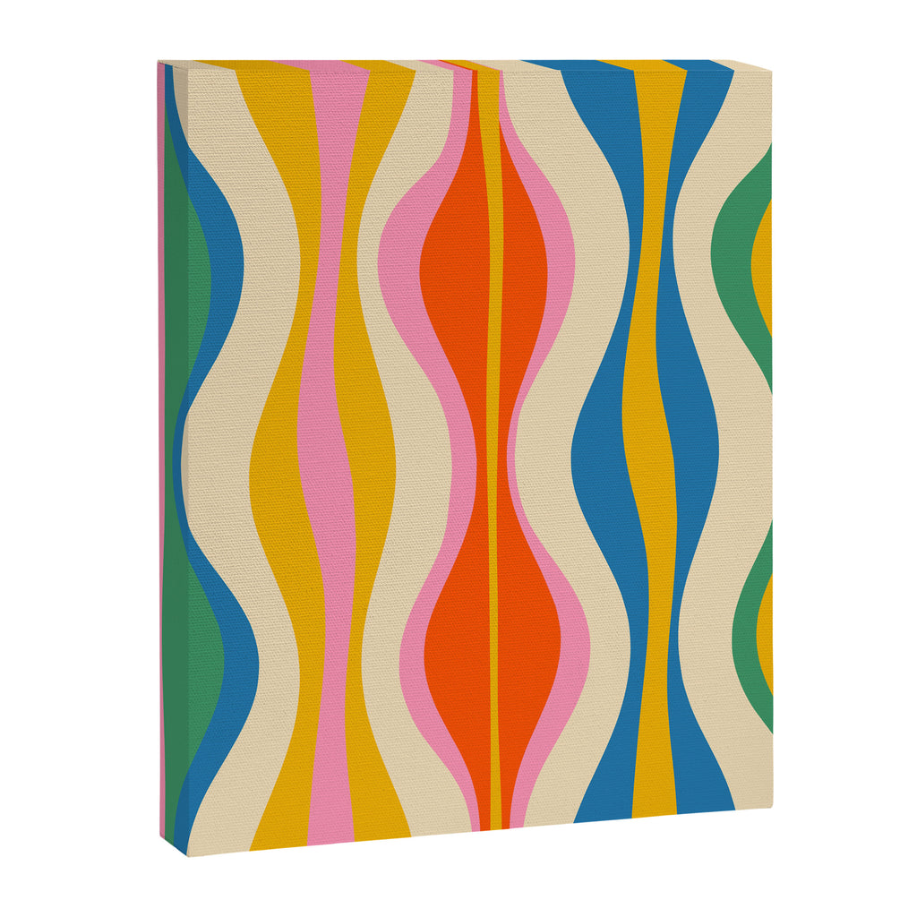 Mid Century Modern Colorful Hourglass Abstract Pattern Canvas Print Gallery Image 6