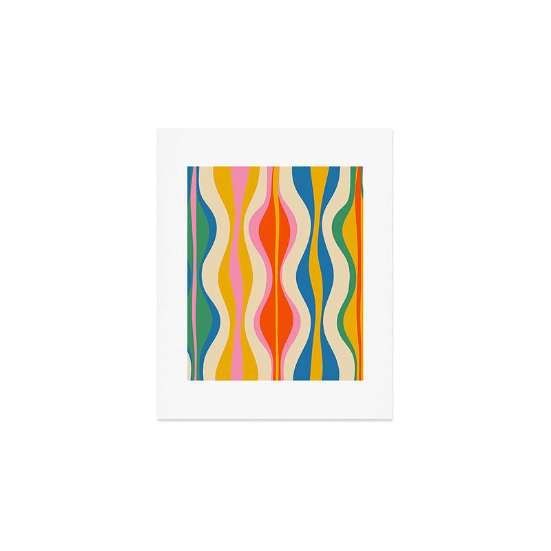 Mid Century Modern Colorful Hourglass Abstract Pattern Art Print Gallery Image 1