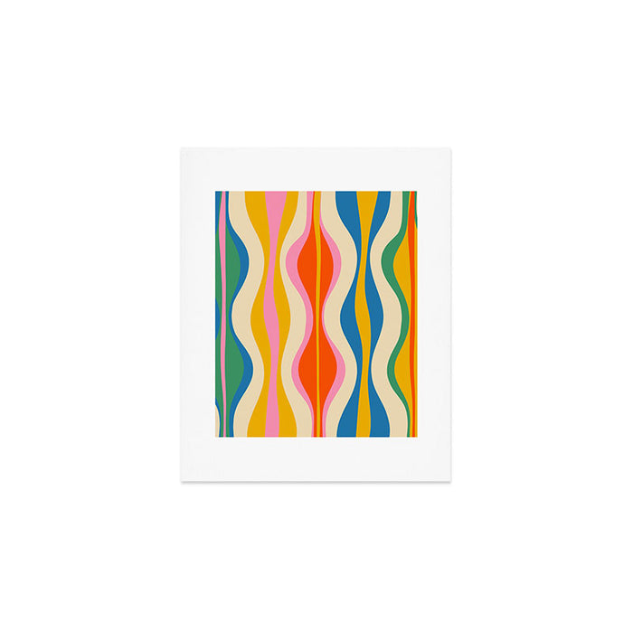 Mid Century Modern Colorful Hourglass Abstract Pattern Art Print Gallery Image 1