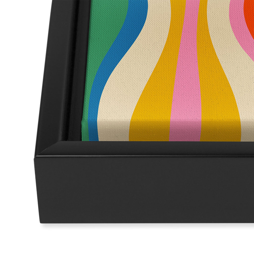 Mid Century Modern Colorful Hourglass Abstract Pattern Framed Canvas Print Gallery Image 3