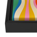 Mid Century Modern Colorful Hourglass Abstract Pattern Framed Canvas Print Gallery Image 3