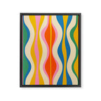 Mid Century Modern Colorful Hourglass Abstract Pattern Framed Canvas Print Gallery Image 6