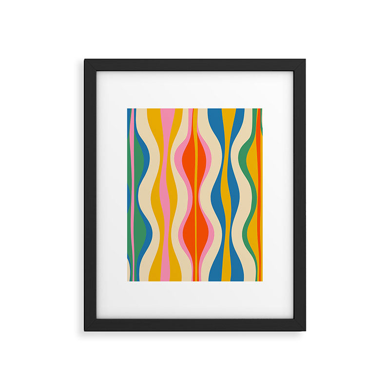 Mid Century Modern Colorful Hourglass Abstract Pattern Framed Art Print Gallery Image 4