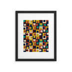 Mid Century Modern Concordance Blue Rust Mustard Geometric Pattern Framed Art Print Gallery Image 6