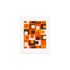 Mid Century Modern Concordance Retro Geometric Pattern in 70s Brown and Orange 2 Art Print Gallery Image 1