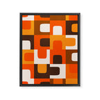 Mid Century Modern Concordance Retro Geometric Pattern in 70s Brown and Orange 2 Framed Canvas Print Gallery Image 8