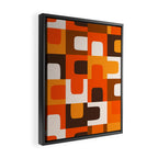 Mid Century Modern Concordance Retro Geometric Pattern in 70s Brown and Orange 2 Framed Canvas Print Gallery Image 2