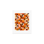 Mid Century Modern Concordance Retro Geometric Pattern in 70s Brown and Orange Art Print Gallery Image 1