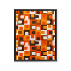 Mid Century Modern Concordance Retro Geometric Pattern in 70s Brown and Orange Framed Canvas Print Gallery Image 8