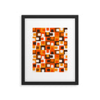 Mid Century Modern Concordance Retro Geometric Pattern in 70s Brown and Orange Framed Art Print Gallery Image 6
