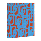 Mid Century Modern Contemporary Loop Pattern Blue and Red Canvas Print Gallery Image 8