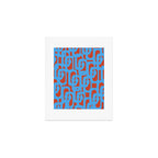 Mid Century Modern Contemporary Loop Pattern Blue and Red Art Print Gallery Image 1