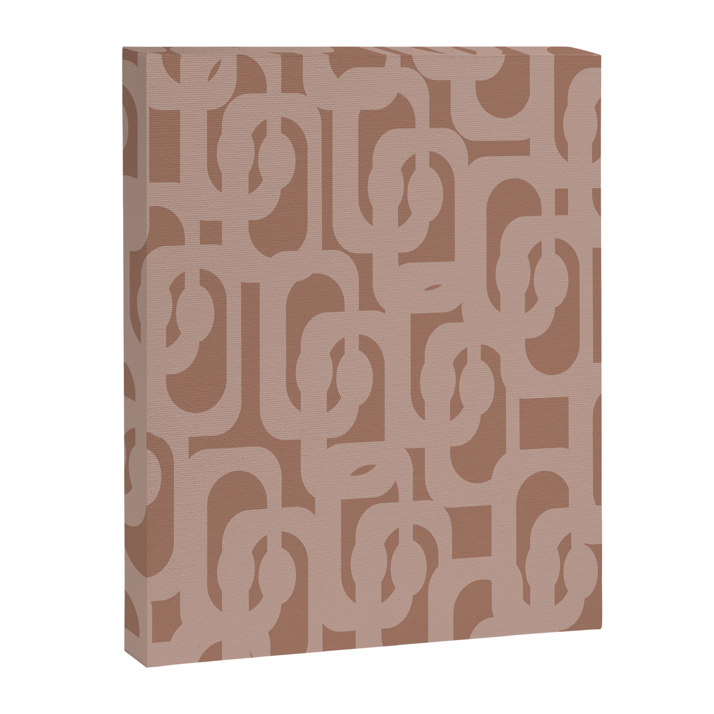 Mid Century Modern Contemporary Loop Pattern in Double Mocha Brown Canvas Print Gallery Image 8