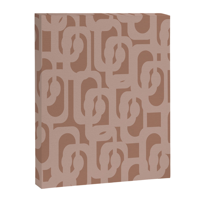 Mid Century Modern Contemporary Loop Pattern in Double Mocha Brown Canvas Print Gallery Image 1