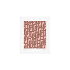Mid Century Modern Contemporary Loop Pattern in Mocha Brown and Pink Art Print Gallery Image 1