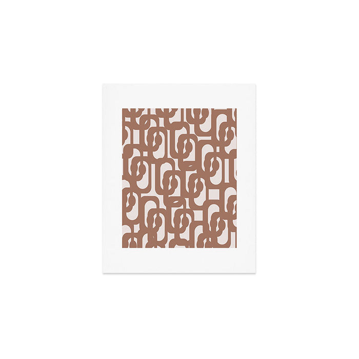 Mid Century Modern Contemporary Loop Pattern in Mocha Brown Art Print Gallery Image 1