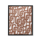 Mid Century Modern Contemporary Loop Pattern in Mocha Brown Framed Canvas Print Gallery Image 8