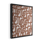 Mid Century Modern Contemporary Loop Pattern in Mocha Brown Framed Canvas Print Gallery Image 2