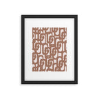 Mid Century Modern Contemporary Loop Pattern in Mocha Brown Framed Art Print Gallery Image 6