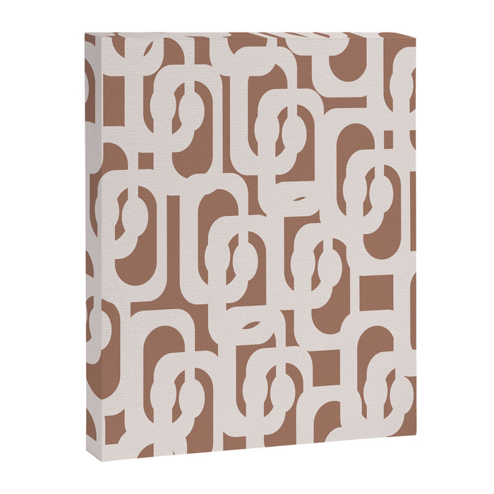 Mid Century Modern Contemporary Loop Pattern in Mocha Latte Canvas Print Gallery Image 1