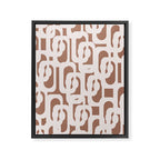 Mid Century Modern Contemporary Loop Pattern in Mocha Latte Framed Canvas Print Gallery Image 8