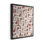 Mid Century Modern Contemporary Loop Pattern in Mocha Latte Framed Canvas Print Gallery Image 2