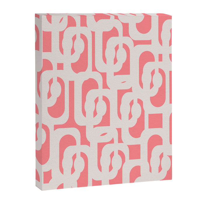 Mid Century Modern Contemporary Loop Pattern in Pink Canvas Print Gallery Image 1
