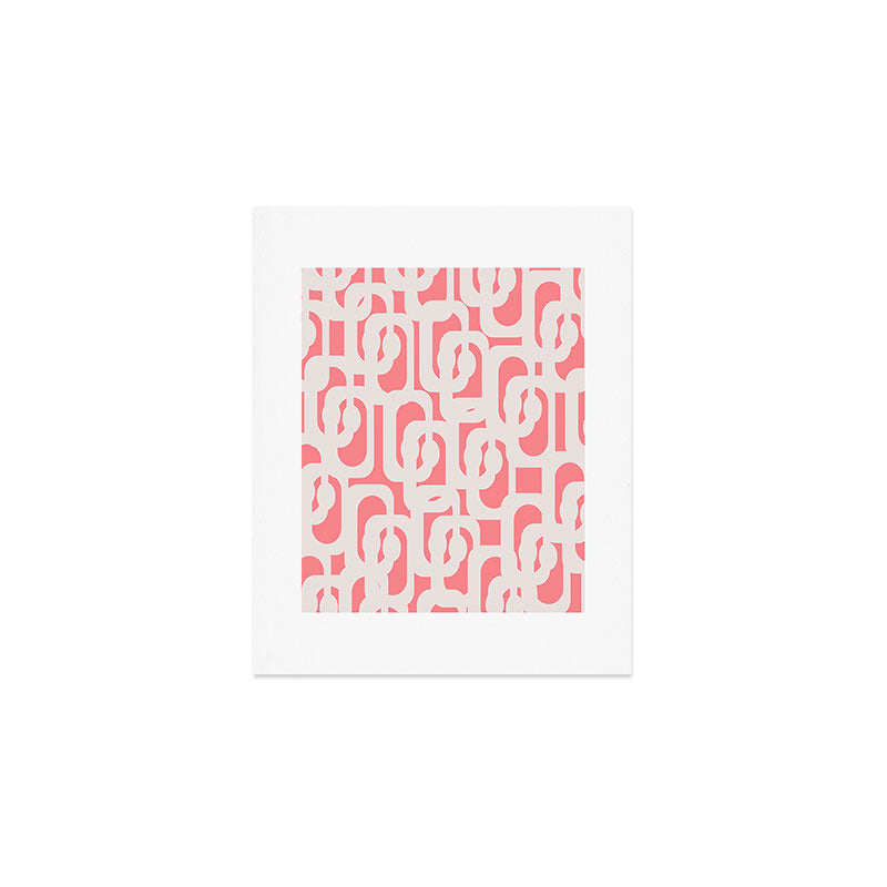Mid Century Modern Contemporary Loop Pattern in Pink Art Print Gallery Image 1