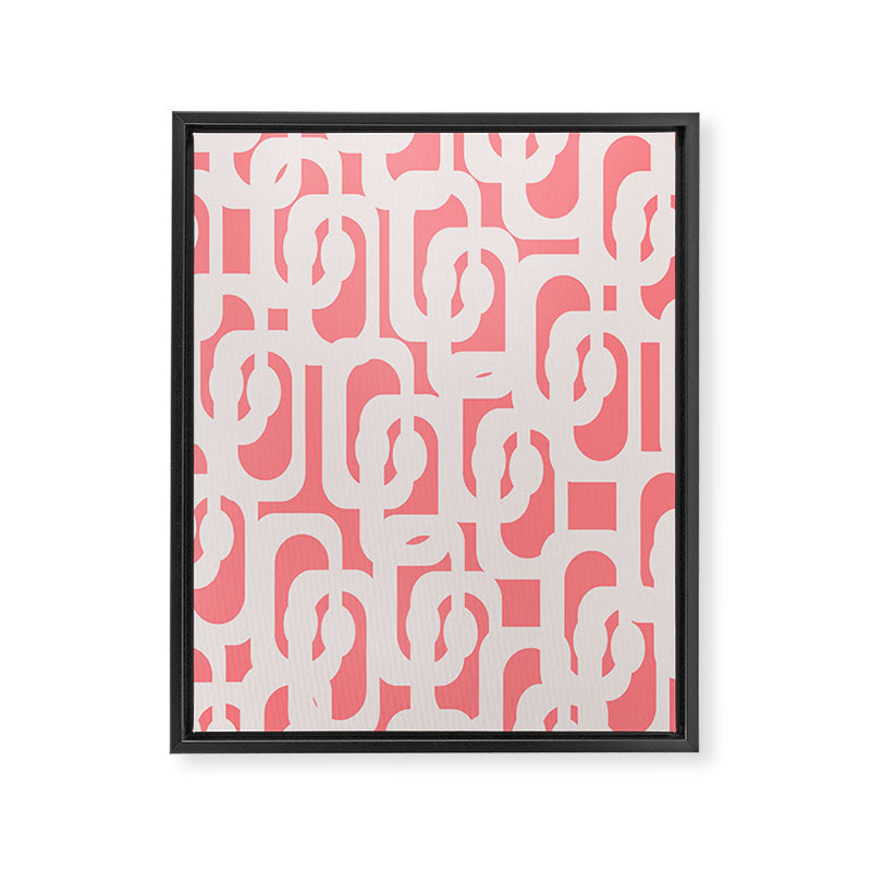 Mid Century Modern Contemporary Loop Pattern in Pink Framed Canvas Print Gallery Image 8