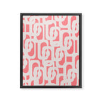 Mid Century Modern Contemporary Loop Pattern in Pink Framed Canvas Print Gallery Image 8