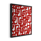 Mid Century Modern Contemporary Loop Pattern in Red and White Framed Canvas Print Gallery Image 2