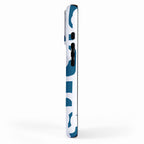 Mid Century Modern Contemporary Loops Blue and White Pattern iPhone Case Gallery Image 2